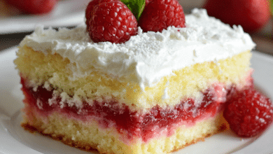 Raspberry Jello Poke Cake with White Cake