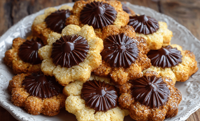 Spring Blossom Cookies with Chocolate Centers – A Sweet Little Flower from My Cretan Kitchen