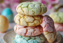 Springtime Crinkle Cookies with Pastel Sugar