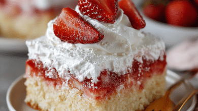 Strawberry Cheesecake Poke Cake