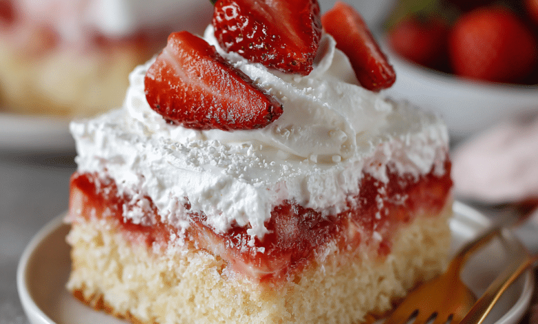 Strawberry Cheesecake Poke Cake