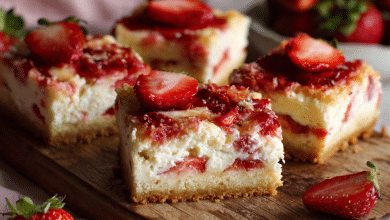 Strawberry Cheesecake Tray Bake