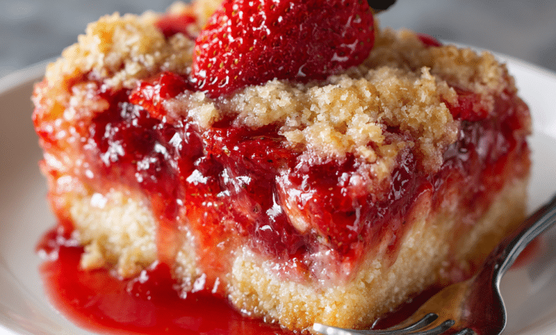 Strawberry Dump Sheet Cake Dessert