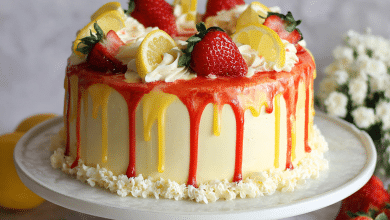 Strawberry Lemon Drip Cake