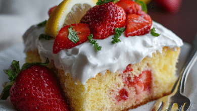 Strawberry Lemon Poke Cake
