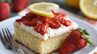 Strawberry Lemon Sheet Cake