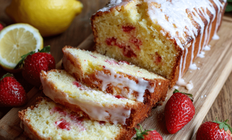 Strawberry Lemon Yogurt Cake