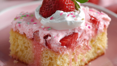 Strawberry Milk Poke Cake