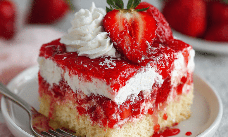 Strawberry Poke Cake with Fresh Strawberries – The Sweetest Cake for Sharing Love