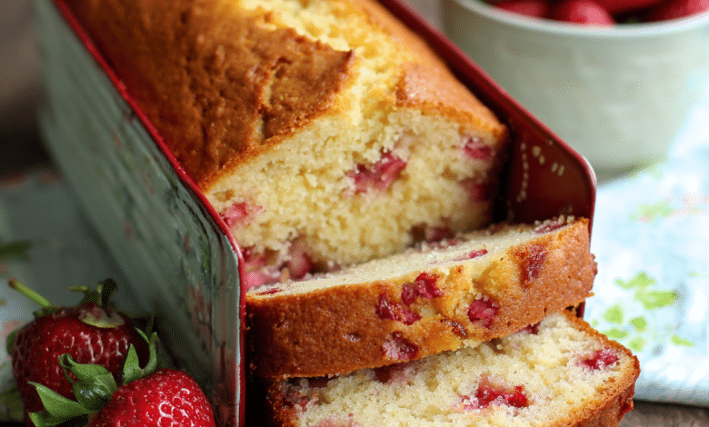 Strawberry Pound Cake in Loaf Pan