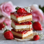 Strawberry Purée Cheesecake Bars