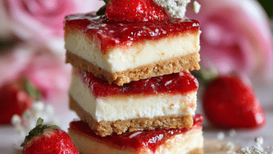 Strawberry Purée Cheesecake Bars