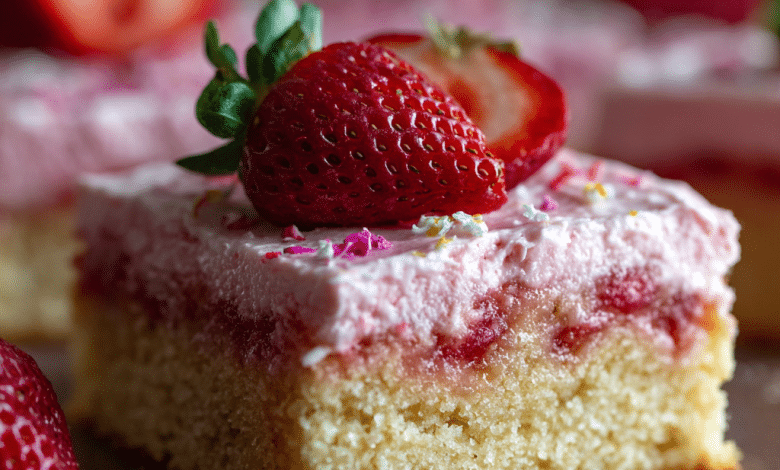 Strawberry Sheet Cake Bars