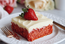 Strawberry Sheet Cake with Cream Cheese Frosting – A Sweet Slice of Love from My Kitchen