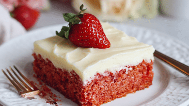 Strawberry Sheet Cake with Cream Cheese Frosting – A Sweet Slice of Love from My Kitchen