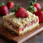 Strawberry Sheet Cake with Crumb Topping
