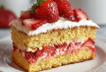 Strawberry Sheet Cake with Vanilla Cream Layer – A Sweet Hug from My Kitchen