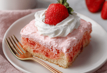 Strawberry Sheet Cake with Whipped Frosting – A Soft Pink Slice of Pure Love