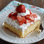 Strawberry Sheet Cake with Whipped Frosting