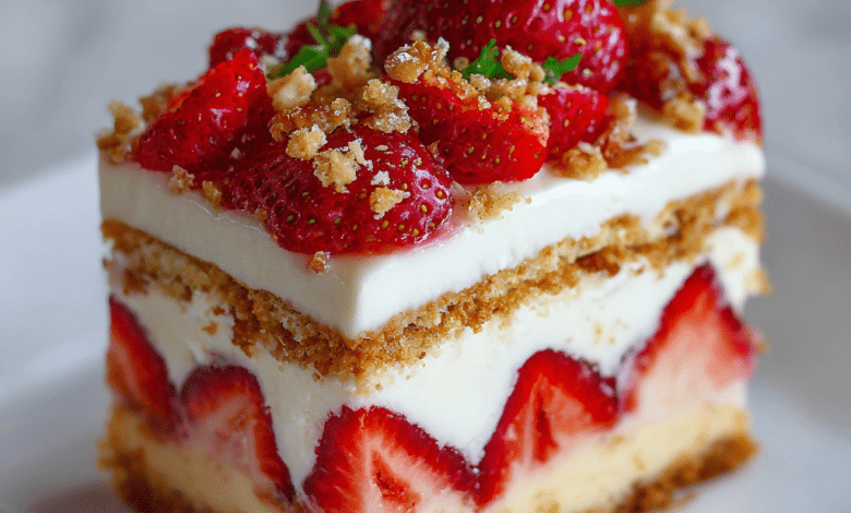 Strawberry Shortcake Layered Dessert Cake