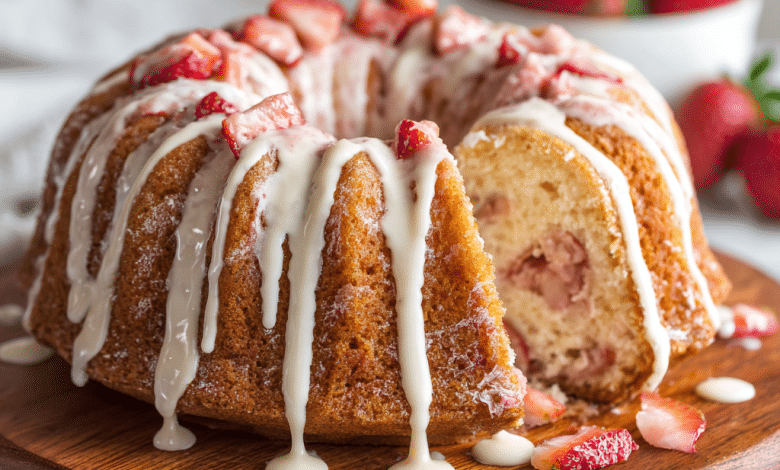 Strawberry Pound Cake Muffins