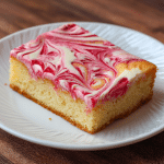 Strawberry Vanilla Marble Sheet Cake