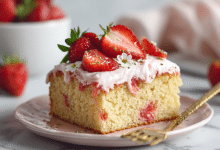 Strawberry Vanilla Sheet Cake – The Softest Slice of Summer Joy