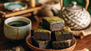 Homemade Japanese Matcha Brownies