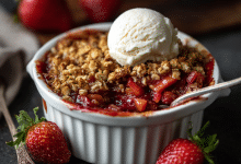Homemade Strawberry Rhubarb Crisp