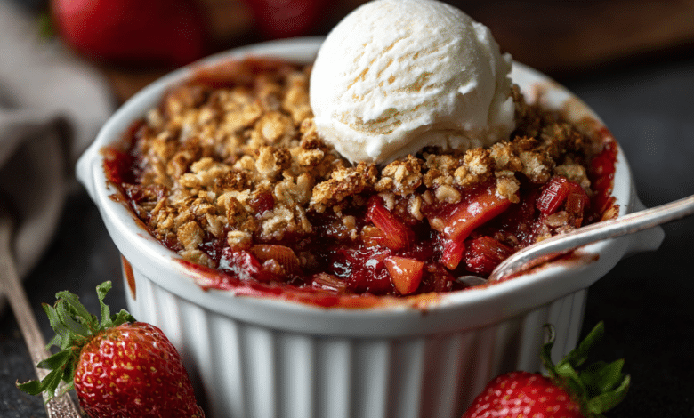 Homemade Strawberry Rhubarb Crisp