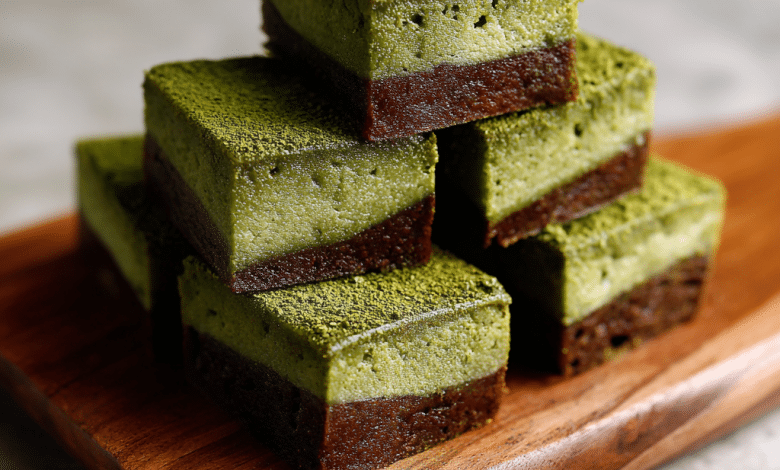 Japanese Bakery Matcha Mochi Brownies