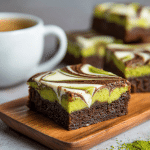 Matcha Brownies with Cream Cheese Swirl