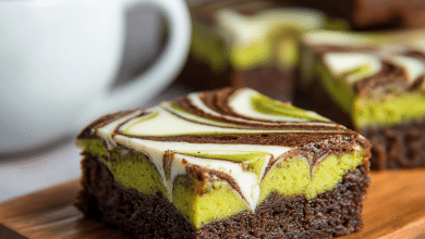 Matcha Brownies with Cream Cheese Swirl