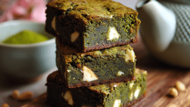 Matcha Brownies with White Chocolate Chunks
