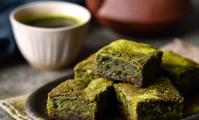Matcha Mochi Brownies