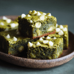 Matcha Mochi Brownies with Red Bean