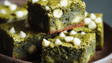 Matcha Mochi Brownies with Red Bean