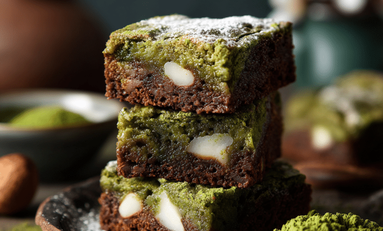Gluten-Free Matcha Mochi Brownies