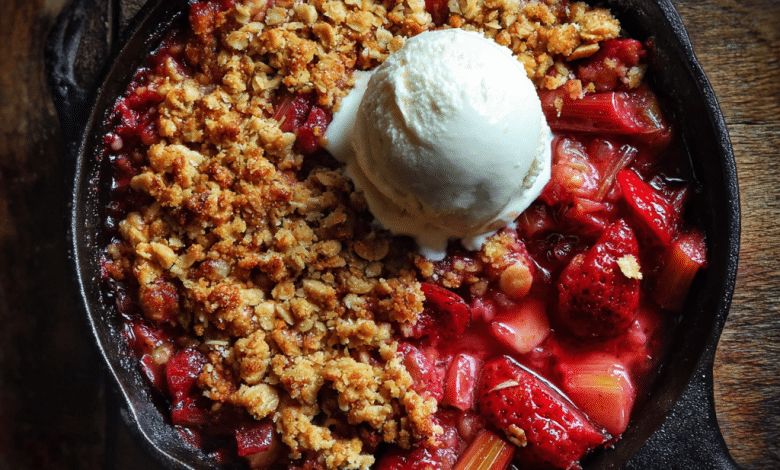 Old-Fashioned Strawberry Rhubarb Crisp