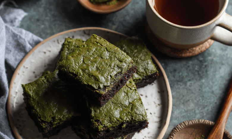Quick 5-Ingredient Matcha Brownies