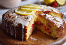 Strawberry Lemon Almond Cake