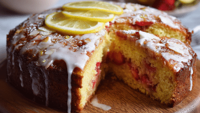 Strawberry Lemon Almond Cake