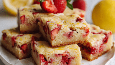 Strawberry Lemon Blondies