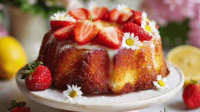 Strawberry Lemon Brioche Cake