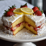 Strawberry Lemon Coconut Cake