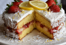 Strawberry Lemon Coconut Cake
