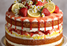 Strawberry Lemon Naked Cake