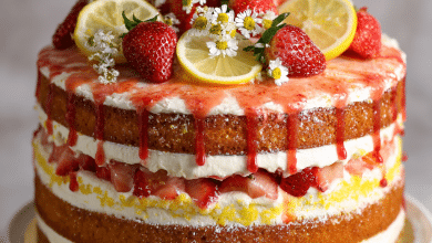 Strawberry Lemon Naked Cake