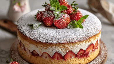 Strawberry Lemon Soufflé Cake