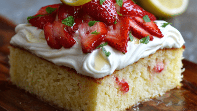 Strawberry Lemon Tres Leches Cake